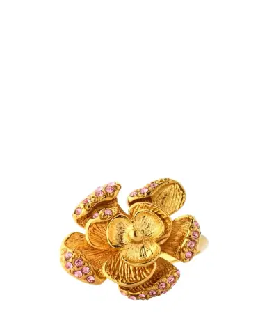 Oscar de la Renta Rose Ring with Pave Crystals | Thumbnail 1 Oscar de la Renta Rose Ring with Pave Crystals | Thumbnail 1