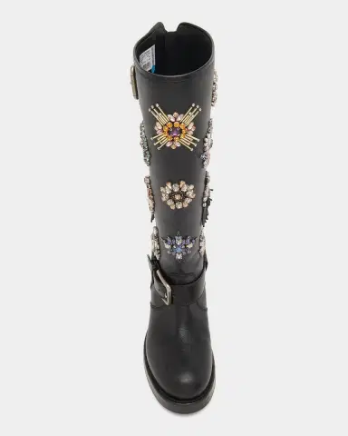 Dolce & Gabbana Embellished Leather Knee-High Boots | Thumbnail 4 Dolce & Gabbana Embellished Leather Knee-High Boots | Thumbnail 4