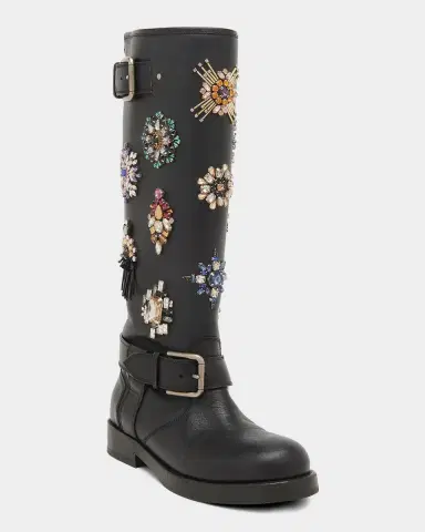 Dolce & Gabbana Embellished Leather Knee-High Boots | Thumbnail 5 Dolce & Gabbana Embellished Leather Knee-High Boots | Thumbnail 5