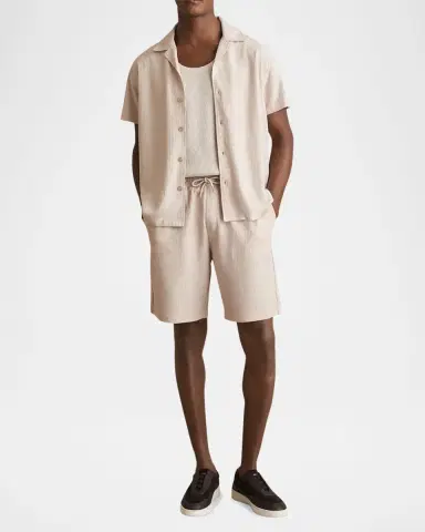 Reiss Men 's Textured Knit Camp Shirt | Thumbnail 2 Reiss Men 's Textured Knit Camp Shirt | Thumbnail 2