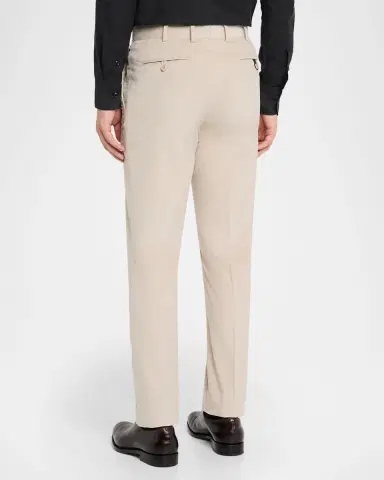Brioni Men's Cotton and Cashmere Flat-Front Trousers | Thumbnail 3 Brioni Men's Cotton and Cashmere Flat-Front Trousers | Thumbnail 3