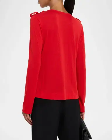 Simone Rocha Ribbon Bow Long-Sleeve T-Shirt | Thumbnail 2 Simone Rocha Ribbon Bow Long-Sleeve T-Shirt | Thumbnail 2