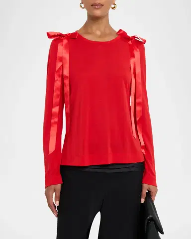 Simone Rocha Ribbon Bow Long-Sleeve T-Shirt | Thumbnail 3 Simone Rocha Ribbon Bow Long-Sleeve T-Shirt | Thumbnail 3