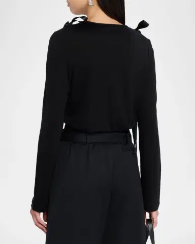 Simone Rocha Ribbon Bow Long-Sleeve T-Shirt | Thumbnail 6 Simone Rocha Ribbon Bow Long-Sleeve T-Shirt | Thumbnail 6