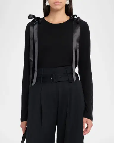 Simone Rocha Ribbon Bow Long-Sleeve T-Shirt | Thumbnail 7 Simone Rocha Ribbon Bow Long-Sleeve T-Shirt | Thumbnail 7
