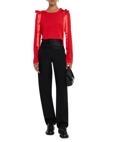 Simone Rocha Ribbon Bow Long-Sleeve T-Shirt | Thumbnail 1 Simone Rocha Ribbon Bow Long-Sleeve T-Shirt | Thumbnail 1