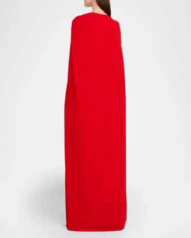 Stella McCartney Crystal Plunging Illusion Cutout Cape Gown | Thumbnail 3 Stella McCartney Crystal Plunging Illusion Cutout Cape Gown | Thumbnail 3