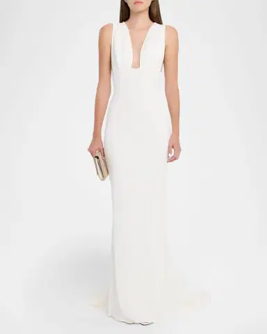 Stella McCartney Plunging Sleeveless Sculpted Trumpet Gown | Thumbnail 2 Stella McCartney Plunging Sleeveless Sculpted Trumpet Gown | Thumbnail 2