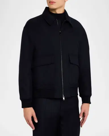 Theory Men's Modern Aviator Jacket in Dapper Wool | Thumbnail 4 Theory Men's Modern Aviator Jacket in Dapper Wool | Thumbnail 4