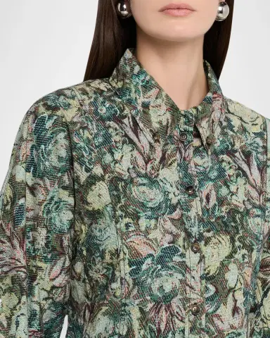 Ganni Long-Sleeve Tapestry Floral Mini Dress | Thumbnail 5 Ganni Long-Sleeve Tapestry Floral Mini Dress | Thumbnail 5