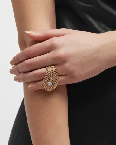 Boucheron Plume de Paon 18K Rose Gold Diamond Ring, EU 54 / US 6.75 | Thumbnail 2 Boucheron Plume de Paon 18K Rose Gold Diamond Ring, EU 54 / US 6.75 | Thumbnail 2