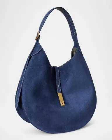 Polo Ralph Lauren Polo ID Suede Medium Shoulder Bag | Thumbnail 3 Polo Ralph Lauren Polo ID Suede Medium Shoulder Bag | Thumbnail 3