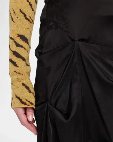 Ganni Fluid Satin Jacquard Draped Skirt | Thumbnail 5 Ganni Fluid Satin Jacquard Draped Skirt | Thumbnail 5