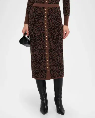 Generation Love Primrose Knit Leopard Midi Skirt | Thumbnail 4 Generation Love Primrose Knit Leopard Midi Skirt | Thumbnail 4
