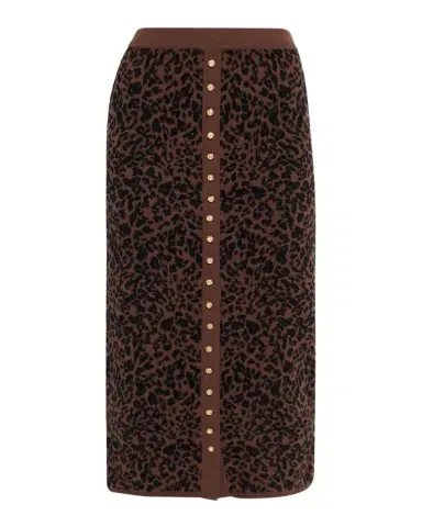 Generation Love Primrose Knit Leopard Midi Skirt | Thumbnail 1 Generation Love Primrose Knit Leopard Midi Skirt | Thumbnail 1