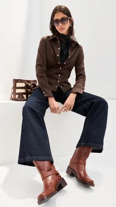 LE BOP Jolene Faux Suede Shirt Coffee | Thumbnail 6 LE BOP Jolene Faux Suede Shirt Coffee | Thumbnail 6