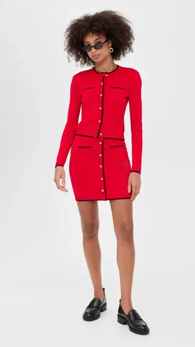 LE BOP Diana Knit kirt Red | Thumbnail 5 LE BOP Diana Knit kirt Red | Thumbnail 5