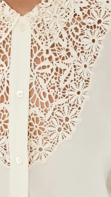 Nili Lotan Zola Lace ilk Shirt | Thumbnail 6 Nili Lotan Zola Lace ilk Shirt | Thumbnail 6