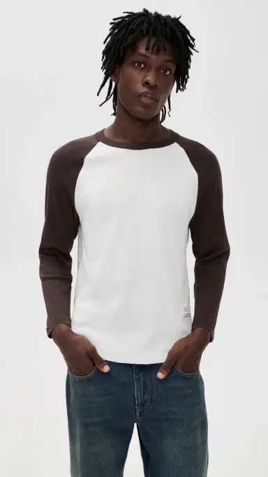 A.P.C. A. P.C. Raglan Long Sleeve Tee Bld Beige/Brown | Thumbnail 2 A.P.C. A. P.C. Raglan Long Sleeve Tee Bld Beige/Brown | Thumbnail 2