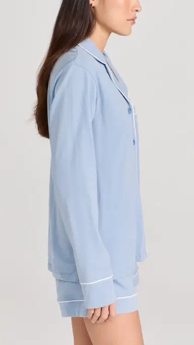 Petite Plume Pima Cotton Long Sleeve Pajama et Periwinkle | Thumbnail 4 Petite Plume Pima Cotton Long Sleeve Pajama et Periwinkle | Thumbnail 4