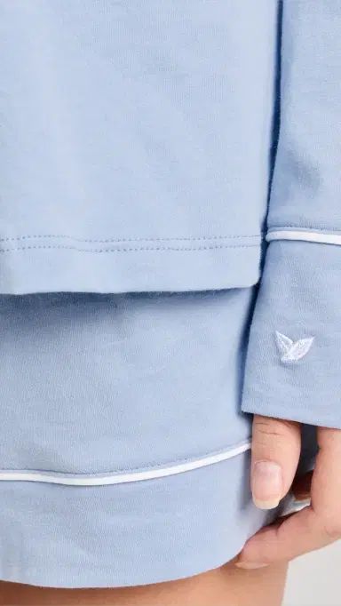 Petite Plume Pima Cotton Long Sleeve Pajama et Periwinkle | Thumbnail 6 Petite Plume Pima Cotton Long Sleeve Pajama et Periwinkle | Thumbnail 6