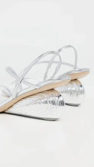 SIMKHAI Bridget Oyster Shell Wedge Sandals Silver | Thumbnail 4 SIMKHAI Bridget Oyster Shell Wedge Sandals Silver | Thumbnail 4