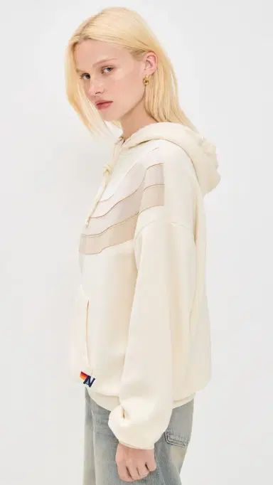 Aviator Nation Wave tripe 4 Relaxed Pullover Hoodie Vintage White/Vintage White | Thumbnail 4 Aviator Nation Wave tripe 4 Relaxed Pullover Hoodie Vintage White/Vintage White | Thumbnail 4