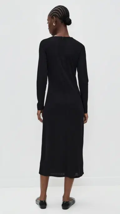 Vince ong Sleeve Side Drape Dress Black | Thumbnail 3 Vince ong Sleeve Side Drape Dress Black | Thumbnail 3