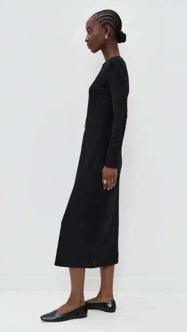 Vince ong Sleeve Side Drape Dress Black | Thumbnail 4 Vince ong Sleeve Side Drape Dress Black | Thumbnail 4