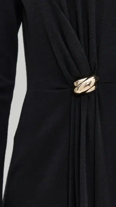 Vince ong Sleeve Side Drape Dress Black | Thumbnail 6 Vince ong Sleeve Side Drape Dress Black | Thumbnail 6