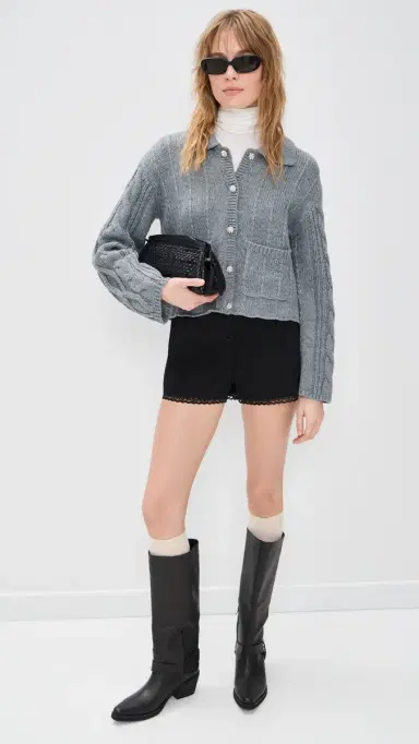 LE BOP onroe Cardigan Heather Grey | Thumbnail 5 LE BOP onroe Cardigan Heather Grey | Thumbnail 5