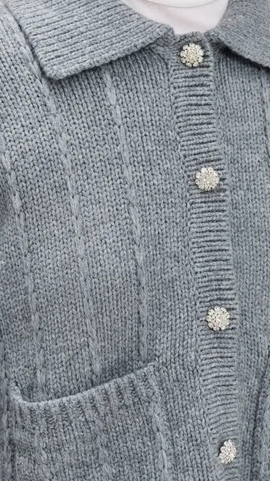 LE BOP onroe Cardigan Heather Grey | Thumbnail 6 LE BOP onroe Cardigan Heather Grey | Thumbnail 6