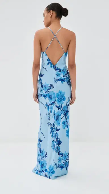 Borgo de Nor Olive Crepe Satin Dress | Thumbnail 3 Borgo de Nor Olive Crepe Satin Dress | Thumbnail 3