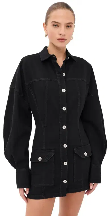 The Attico Mini Denim Dress Black 44 | Thumbnail 1 The Attico Mini Denim Dress Black 44 | Thumbnail 1