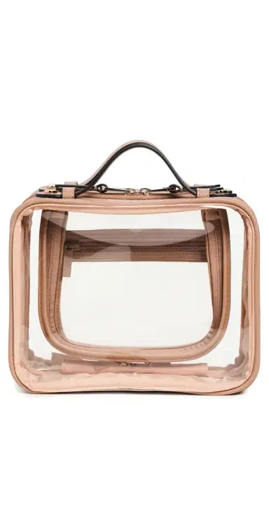 CALPAK Medium Clear Cosmetics Case Caramel | Thumbnail 1 CALPAK Medium Clear Cosmetics Case Caramel | Thumbnail 1
