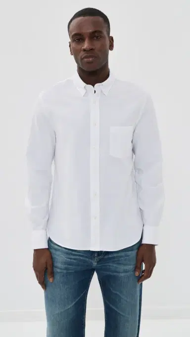 Officine Generale New Oxford Button Down Shirt Optical White | Thumbnail 2 Officine Generale New Oxford Button Down Shirt Optical White | Thumbnail 2