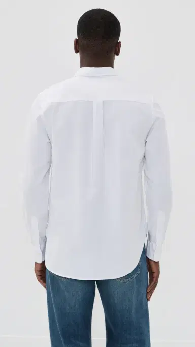 Officine Generale New Oxford Button Down Shirt Optical White | Thumbnail 3 Officine Generale New Oxford Button Down Shirt Optical White | Thumbnail 3