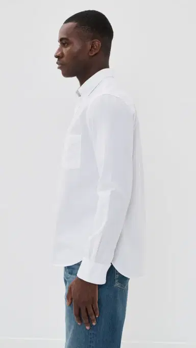 Officine Generale New Oxford Button Down Shirt Optical White | Thumbnail 4 Officine Generale New Oxford Button Down Shirt Optical White | Thumbnail 4