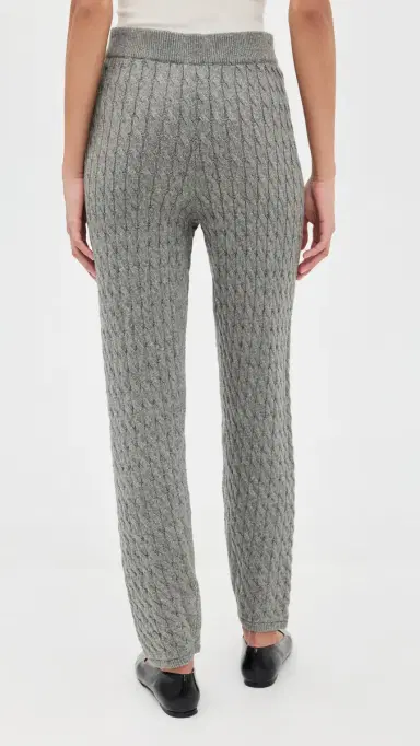 LE BOP Cable Knit Joggers Heather Grey | Thumbnail 3 LE BOP Cable Knit Joggers Heather Grey | Thumbnail 3