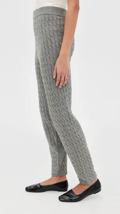 LE BOP Cable Knit Joggers Heather Grey | Thumbnail 4 LE BOP Cable Knit Joggers Heather Grey | Thumbnail 4
