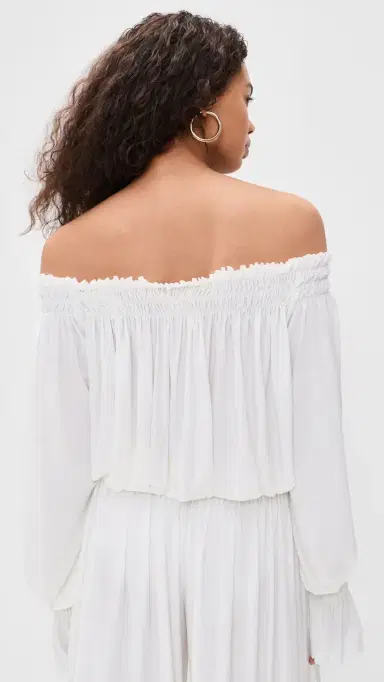 Norma Kamali Peasant Bodysuit now White | Thumbnail 3 Norma Kamali Peasant Bodysuit now White | Thumbnail 3