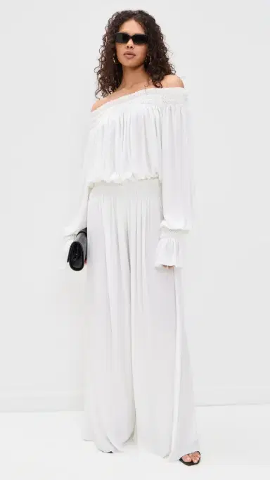 Norma Kamali Peasant Bodysuit now White | Thumbnail 5 Norma Kamali Peasant Bodysuit now White | Thumbnail 5