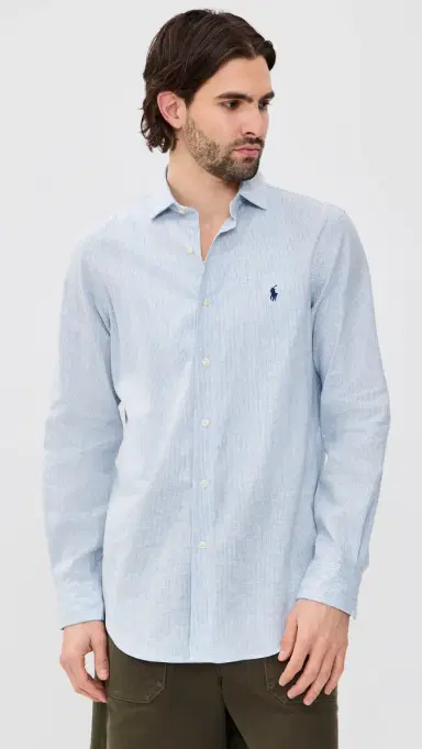 Polo Ralph Lauren triped Linen Shirt Cabana Blue White | Thumbnail 3 Polo Ralph Lauren triped Linen Shirt Cabana Blue White | Thumbnail 3