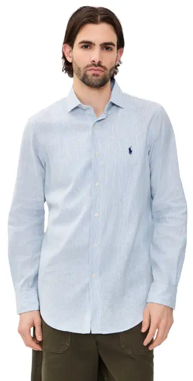 Polo Ralph Lauren triped Linen Shirt Cabana Blue White | Thumbnail 1 Polo Ralph Lauren triped Linen Shirt Cabana Blue White | Thumbnail 1