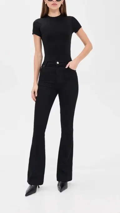 Aligne Mid Rise Slim Flare Jeans Jet Black 30 | Thumbnail 5 Aligne Mid Rise Slim Flare Jeans Jet Black 30 | Thumbnail 5