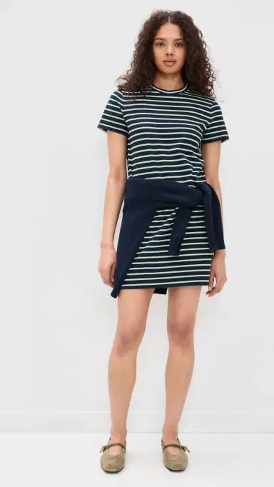 Madewell Knit T-Shirt Mini Dress Dark Navy tripe | Thumbnail 5 Madewell Knit T-Shirt Mini Dress Dark Navy tripe | Thumbnail 5