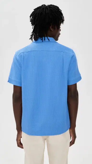 Polo Ralph Lauren Waffle Knit Andy Camp Shirt Harbor Island Blue | Thumbnail 3 Polo Ralph Lauren Waffle Knit Andy Camp Shirt Harbor Island Blue | Thumbnail 3