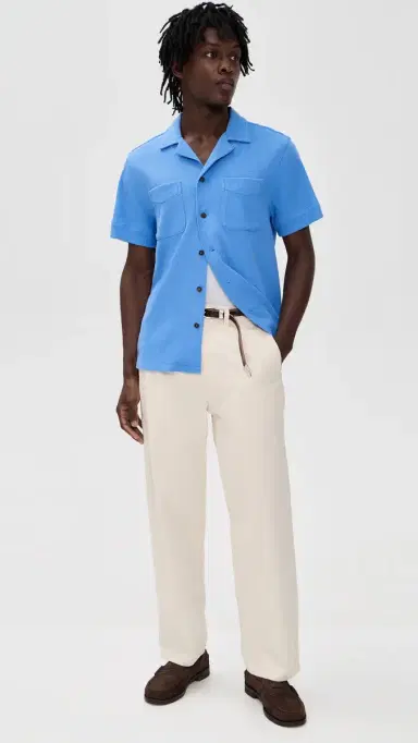 Polo Ralph Lauren Waffle Knit Andy Camp Shirt Harbor Island Blue | Thumbnail 5 Polo Ralph Lauren Waffle Knit Andy Camp Shirt Harbor Island Blue | Thumbnail 5