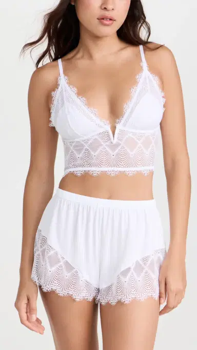 Cosabella Allure Sleep Cami Boxer Pajama Set White | Thumbnail 2 Cosabella Allure Sleep Cami Boxer Pajama Set White | Thumbnail 2