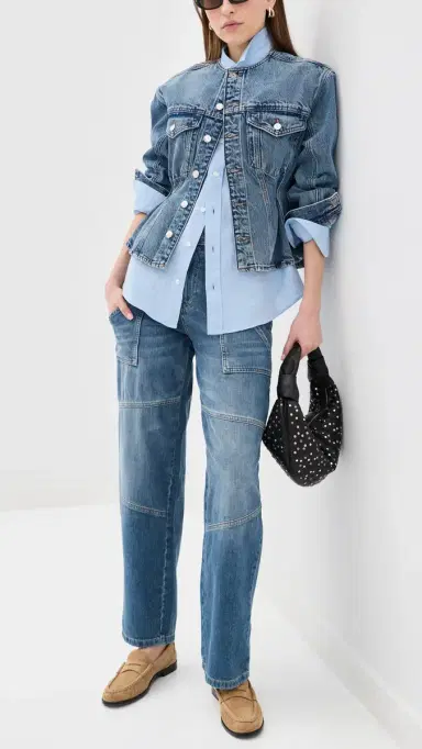 Ba&sh Carpenter Jeans Light Used Blue | Thumbnail 5 Ba&sh Carpenter Jeans Light Used Blue | Thumbnail 5